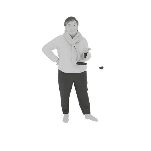 Person with Scarf and Tray