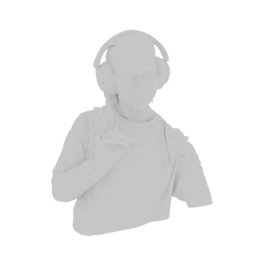 Person with Headphones and Glasses