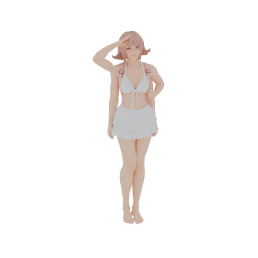 Anime Girl in Swimsuit 3D Model