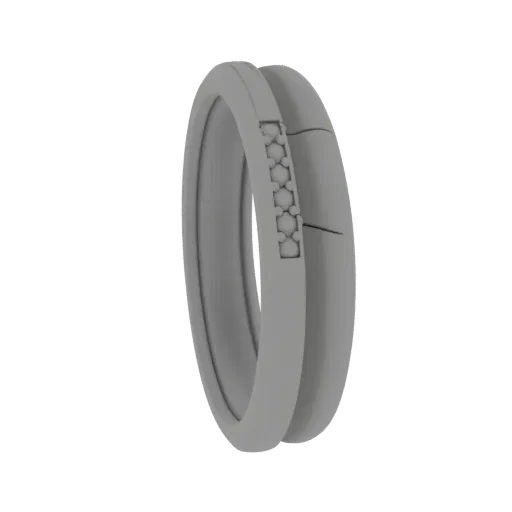 Platinum Stacking Wedding Band 3D model, three-quarter studio product render, platinum finish.