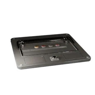 Modern Pressure Plate High Poly 3D model, close-up studio render, showing metal hinges, clear interaction affordances.