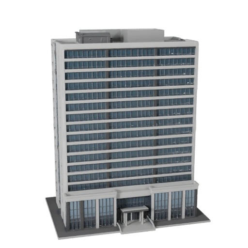 Modelo 3D de Edificio de Oficinas de Baja Altura para Unity - Activo de Juego