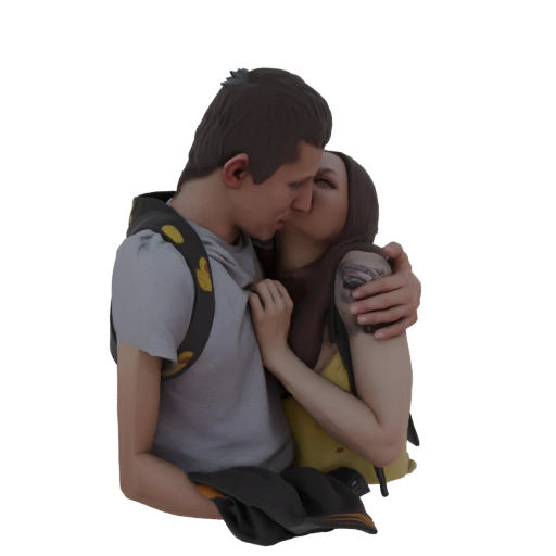 Couple Kissing 3D Model