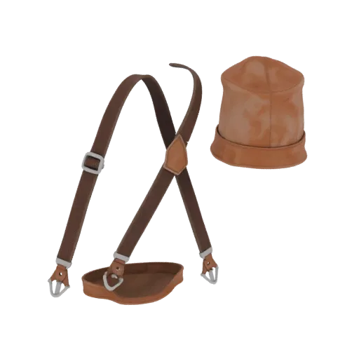 Formal Suspender Strap Printable 3D model, isometric STL render, showing leather, flexible strip form.
