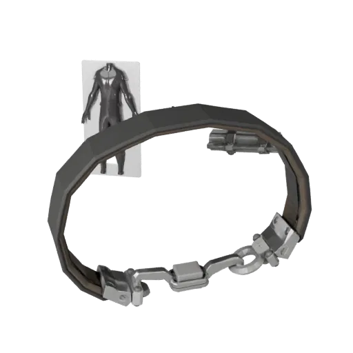 Bracelet Low Poly 3D model, game viewport three-quarter view, showing metal, small wearable silhouette.