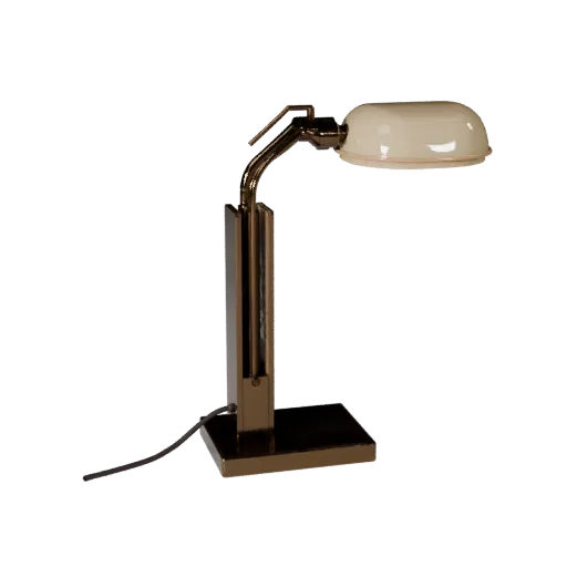 Art Deco Desk Lamp scene ready 3D model, side view studio render, showing lamp silhouette and surface contrast.