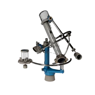 Classroom Star Tracker 3D model, three-quarter front view, Unity viewport, showing metal tubes, optical alignment.