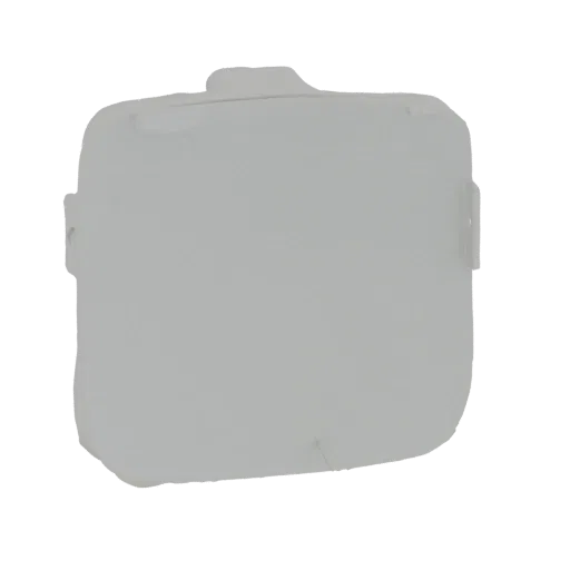 3D model render of a grey car bumper cover, showing its front contours and mounting tabs.