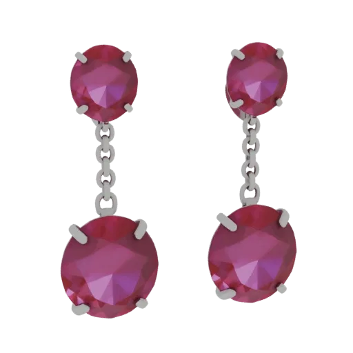 Ruby Earrings render detail 3D model, front-three-quarter studio render, highlighting earring form and finish detail.
