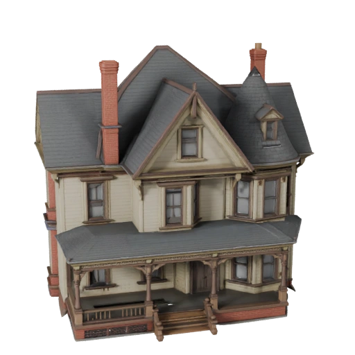Викторианский дом 3D модель - Реалистичный ассет для Архитектурной визуализации