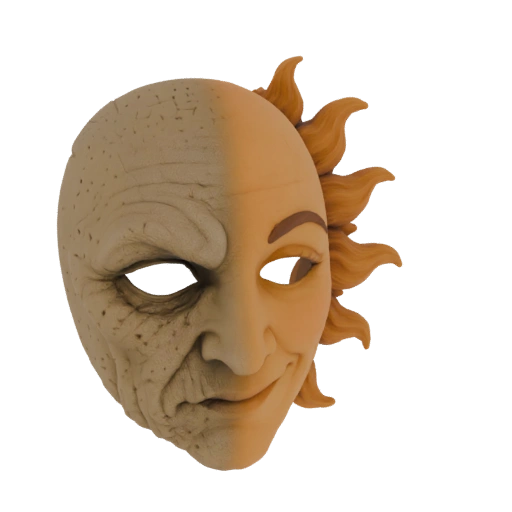 Dual-Faced Sun and Moon Mask