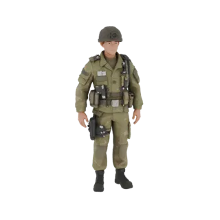3D model of Iraqi soldier 2003 in desert camouflage