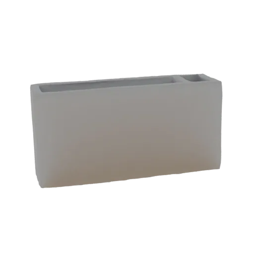 A 3D render of a modern, rectangular concrete planter with a smooth, matte finish, shown against a white background.
