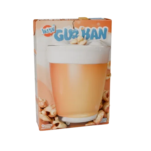 Snack Cereal Box Realistic 3D model, three-quarter studio render, showing cardboard, package massing.