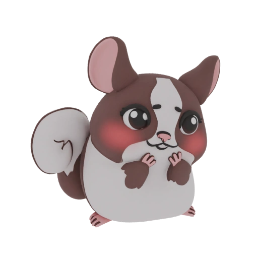 Cute Chinchilla 3D Model