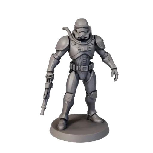 Fantasy Alien Trooper STL printable 3D model preview showing silhouette, three-quarter display angle