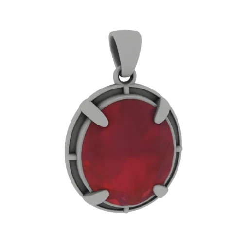Ruby Pendant scene ready 3D model, three-quarter studio render, showing pendant silhouette and surface contrast.
