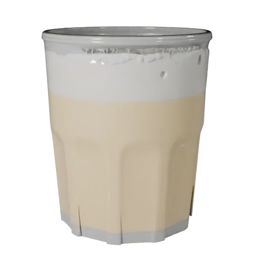 Smoothie Juice Glass Product Viz 3D model, three-quarter studio product render, showing glass, container shape.