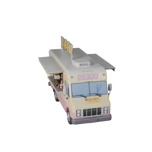Game Ready Food Truck 3D Model for Realtime Use PBR Asset