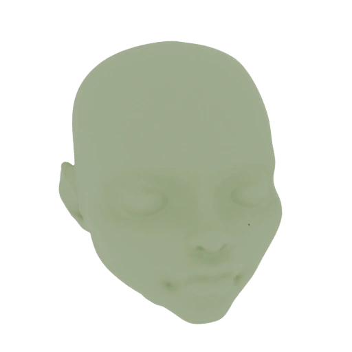 Pale Green Humanoid Head