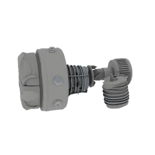 3D model of respirator exhalation valve, two-part with threaded connection