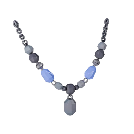 Statement Collar Necklace game ready 3D model, studio profile shot, showing necklace silhouette and surface contrast.