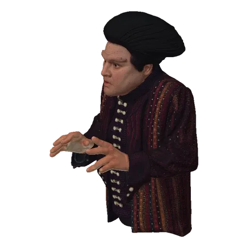 Surprised Man in Ornate Vest 3D Model