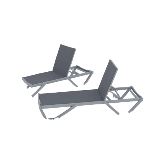 Modern Gray Chaise Lounge Set