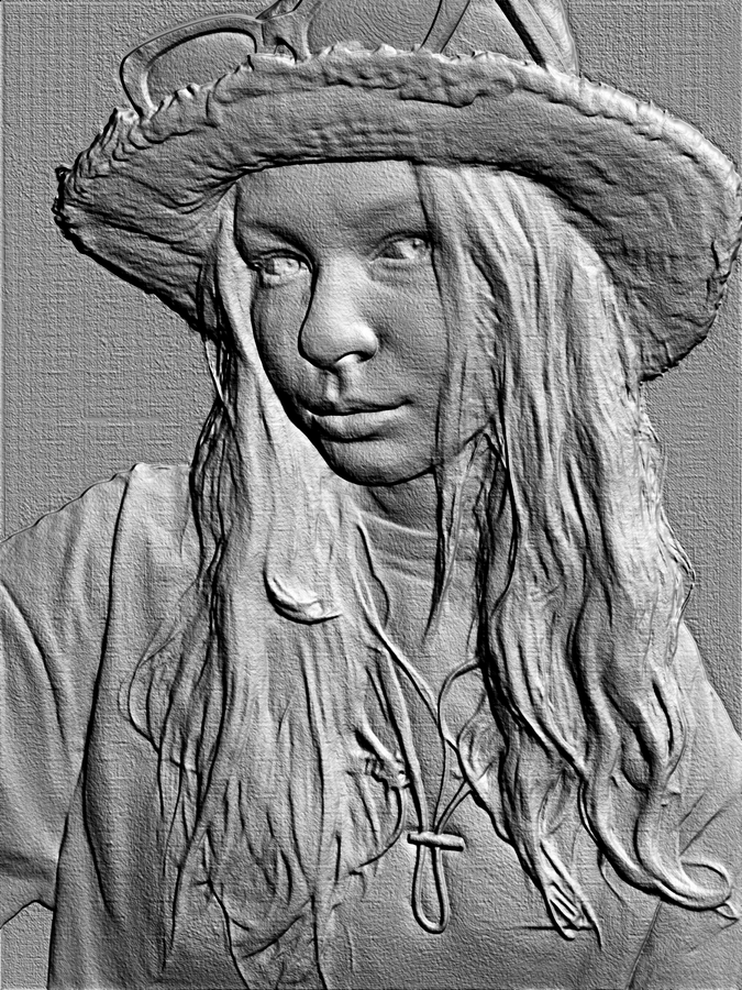 Girl in a Hat Bas-Relief