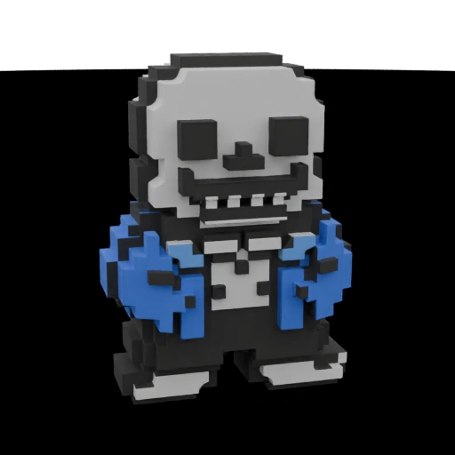Pixelated Sans Skeleton 3D Model