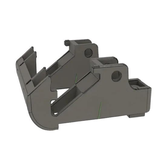 3D render of a detailed industrial gearbox component with metallic texture and intricate mechanical features.