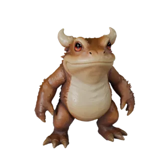 Modelo 3D de Sapo-cururu, vista lateral da câmera de gameplay, asset de animal pronto para Unity com direção do pelo, formas