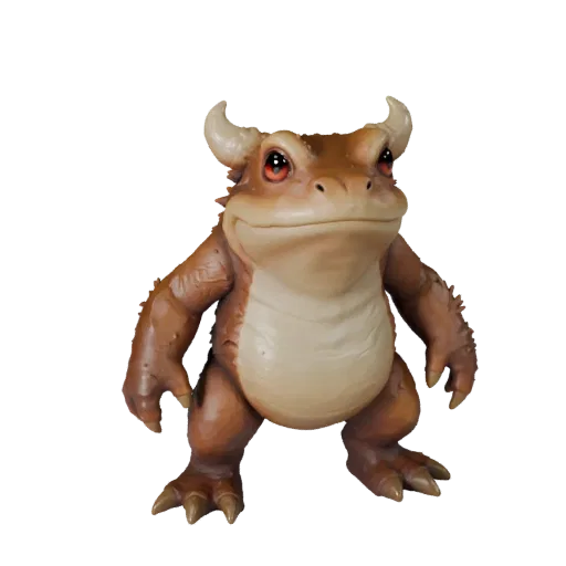 Modelo 3D de Sapo-cururu, vista lateral da câmera de gameplay, asset de animal pronto para Unity com direção do pelo, formas