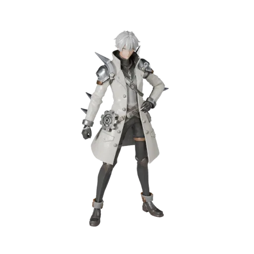 Anime NPC Scientist 3D character, engine viewport view, Unreal Engine-ready asset with standing pose and pbr