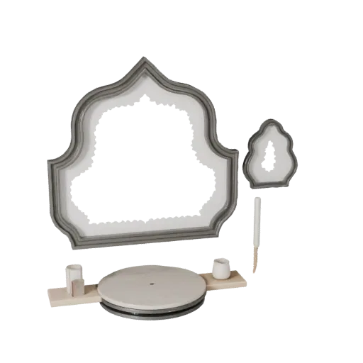Modern Wall Art Product Viz 3D model, living room, three-quarter studio product render, ceramic detail.