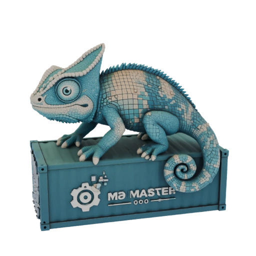 Chameleon on Shipping Container