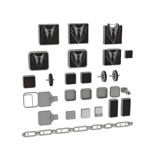 Square Shirt Stud print ready 3D model, isometric studio render, showing cufflink form, surface, and scale cues.