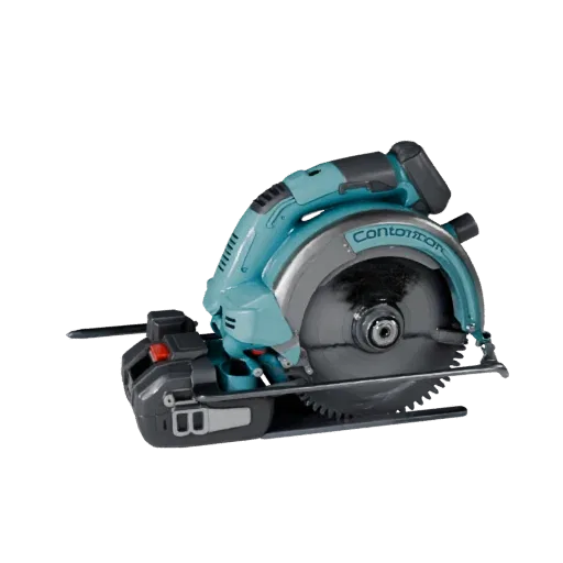 Contractor Circular Saw Product Viz 3D model, three-quarter studio product render, showing molded plastic, form detail.