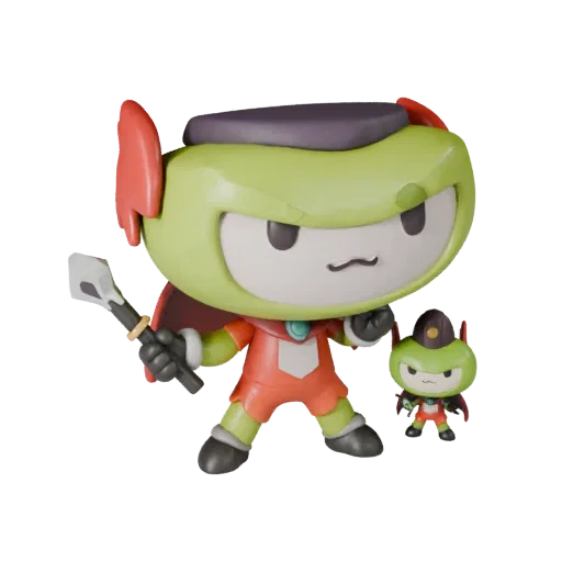 Cute Mascot Character collectible 3D model preview showing pose, studio close-up view and surface detail