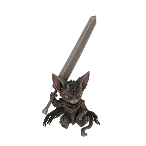 Chibi Guts with Dragon Slayer Sword 3D Model