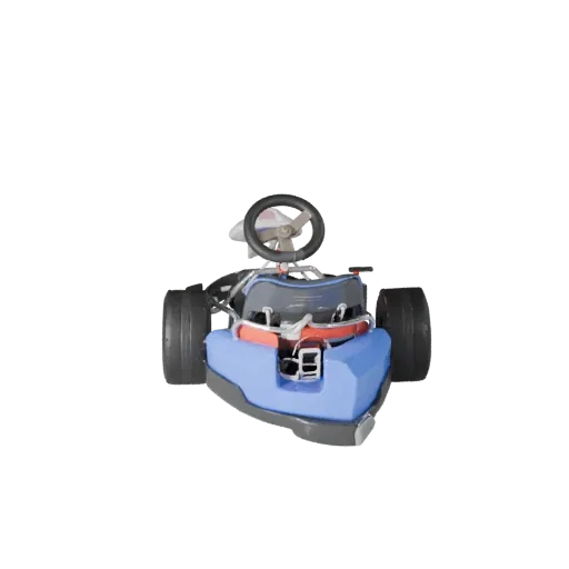 Modello 3D Go Kart High Poly, vista studio ravvicinata, asset veicolare high-poly con silhouette costruita appositamente e de