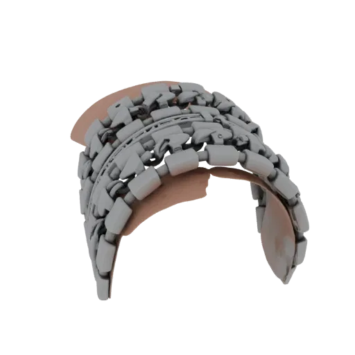 Cuff Style Bracelet render detail 3D model, top-down studio render, highlighting bracelet form and finish detail.