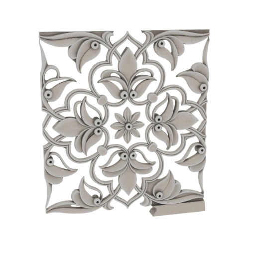 Ornate Floral Square Panel