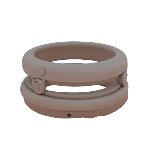 Stacking Ring scene ready 3D model, side view studio render, showing ring silhouette and surface contrast.
