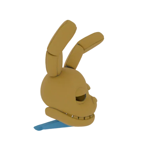 A 3D render of the Spring Bonnie head, a yellow animatronic rabbit character, shown in profile against a black background.
