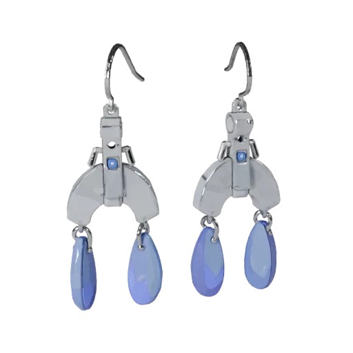 Drop Earring game ready 3D model, turntable hero render, showing earring proportion and finish under studio key light.