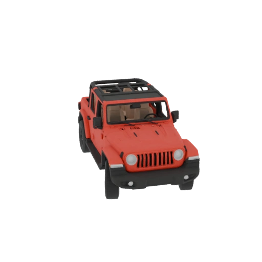 Red Jeep Wrangler 3D Model