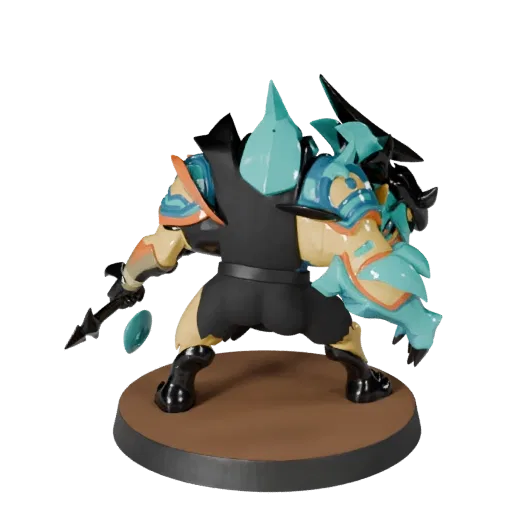 Fantasy Beast Miniature stylized 3D model preview showing silhouette, three-quarter game view, pose and resin detail