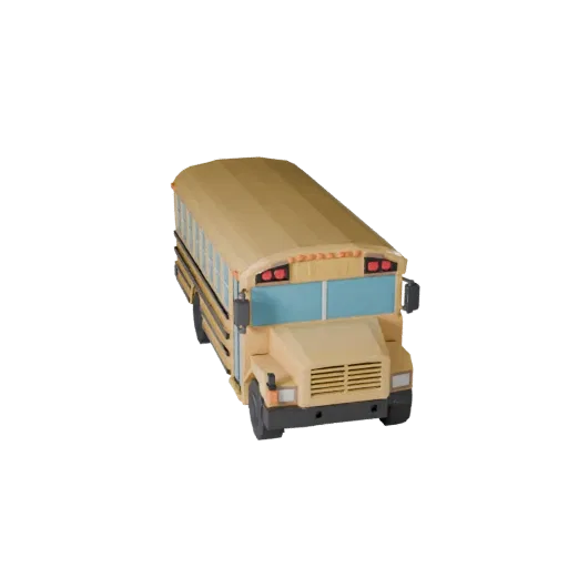 Low Poly School Bus 3D Model for Unity & Unreal PBR Asset