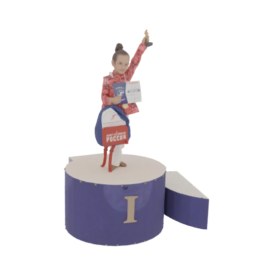 Champion Girl on Podium 3D Model
